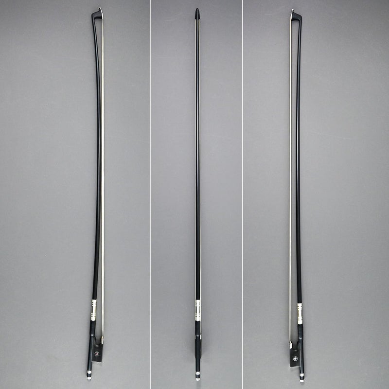 VINGOBOW 1/2 Half Size Carbon Fiber Violin Bow Full 101V Advanced Level 62 cm Parisian Eyes Ebony Frog Straight Smooth Screw Strong Durable Unbleached Mongolian Horse Hair Warm Sweet Sound - Image 4